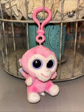 TY Beanie Boos - RAZBERRY the Monkey Solid Eye Color) (Key Clip 3.5 inch Boo Toy